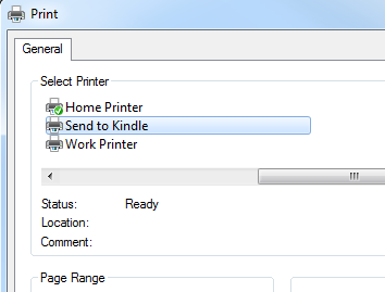 Send to Kindle Printer